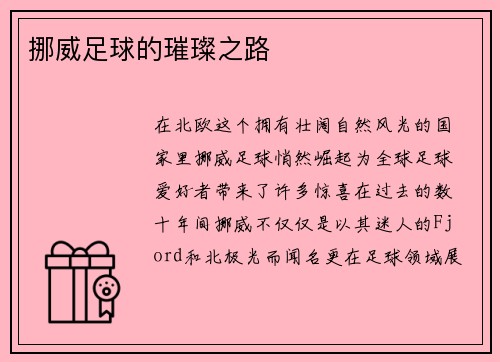 挪威足球的璀璨之路